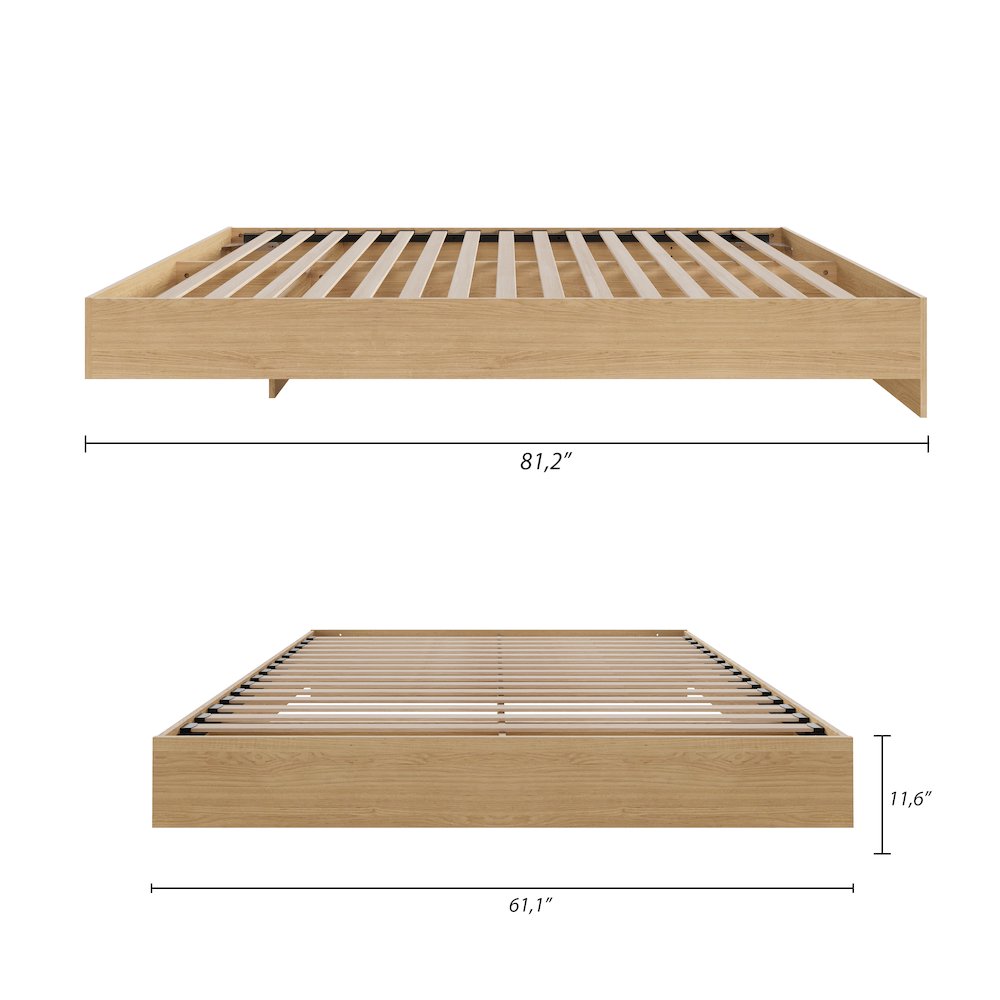 Platform Bed Frame In Queen|Natural Maple. Picture 7