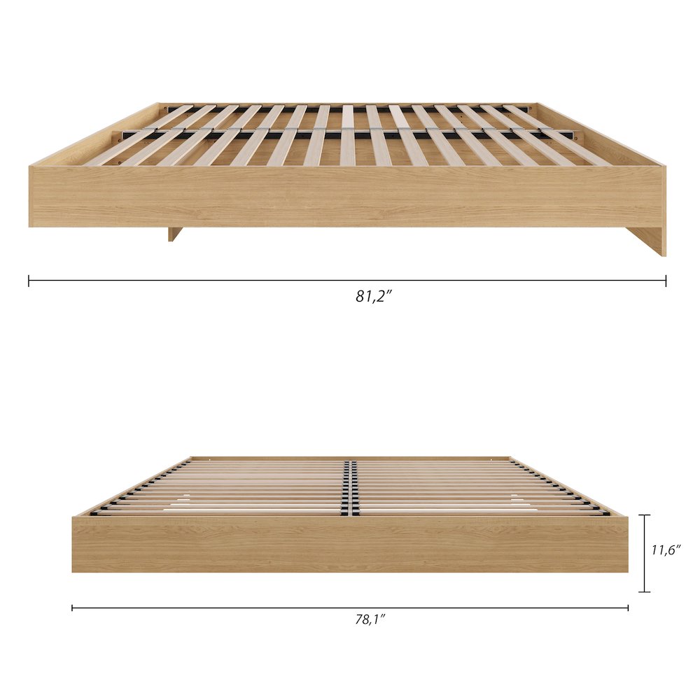 Platform Bed Frame, King, Natural Maple. Picture 7