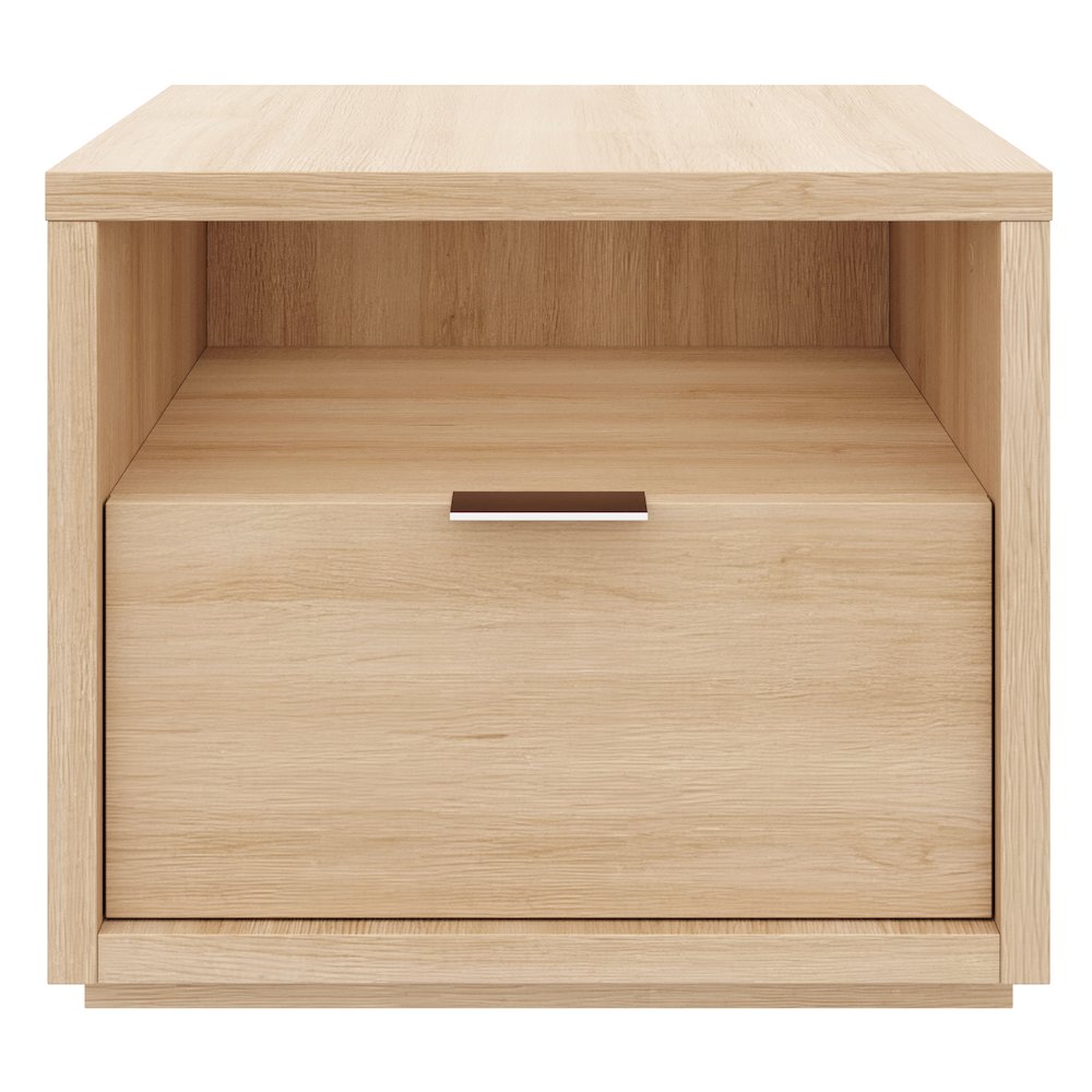Nightstand With 1-drawers In Natural Blonde Oak. Picture 2