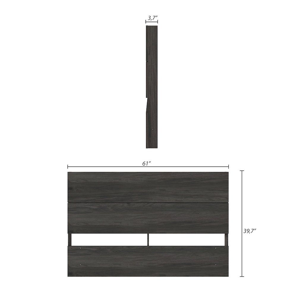 Panel Headboard In Queen|Bark Grey. Picture 6