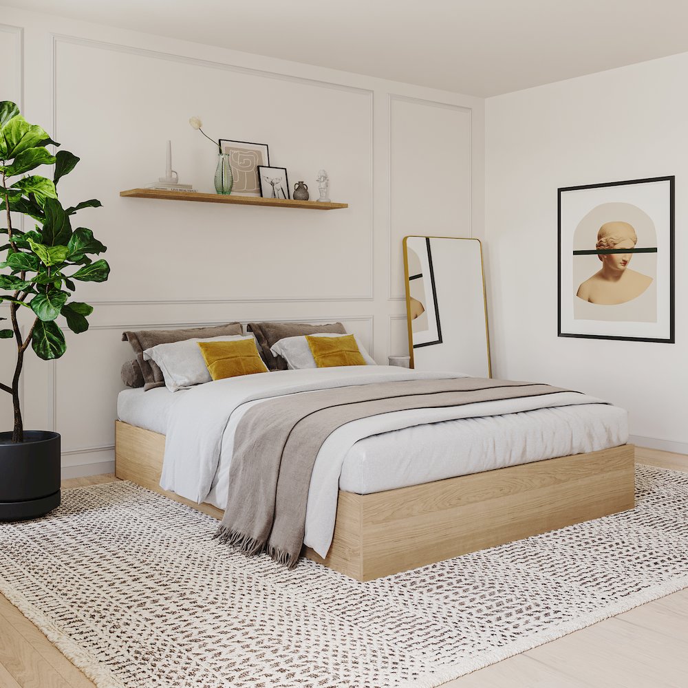3-Drawer Storage Bed Frame, King, Maple. Picture 5