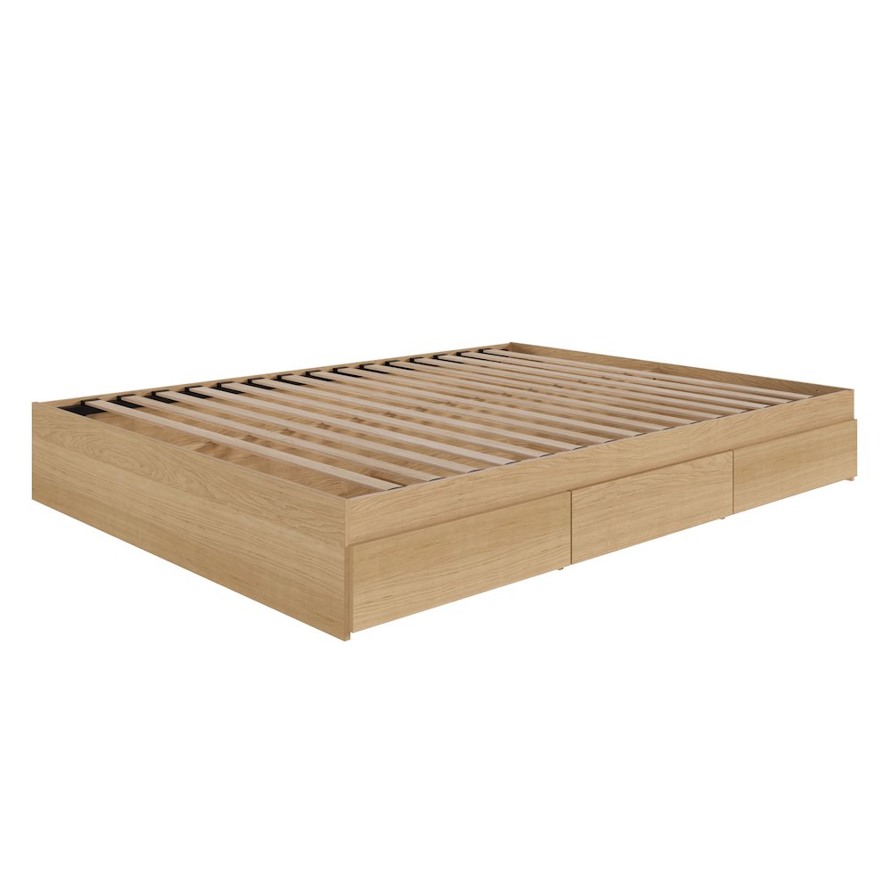 3-Drawer Storage Bed Frame, King, Maple. Picture 7