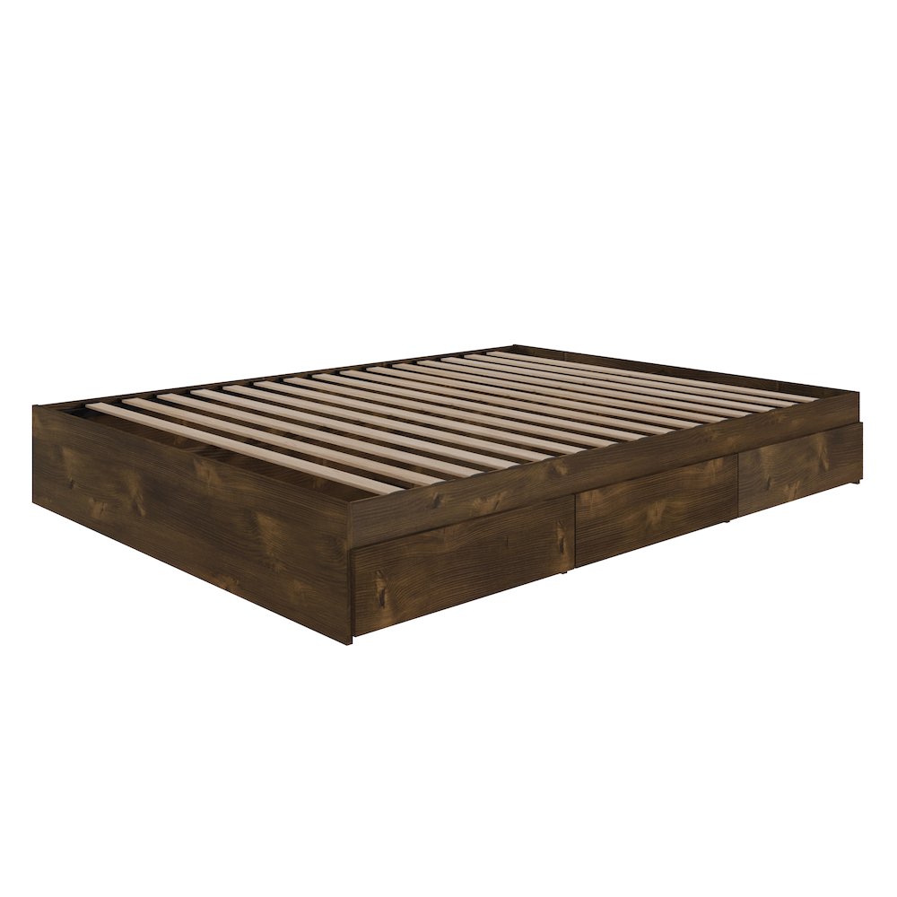 3-Drawer Storage Bed Frame, Queen|Truffle. Picture 1