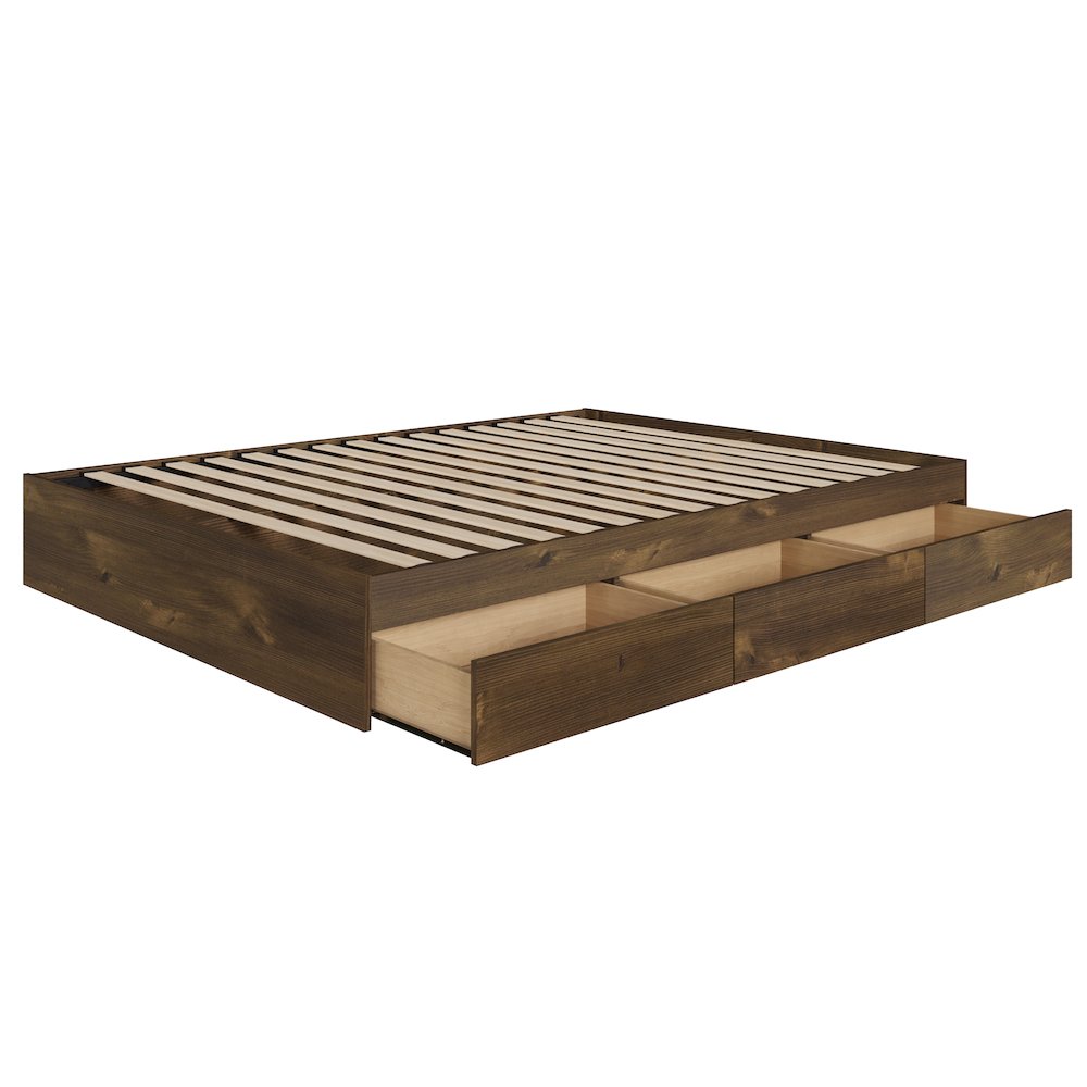 3-Drawer Storage Bed Frame, Queen|Truffle. Picture 3