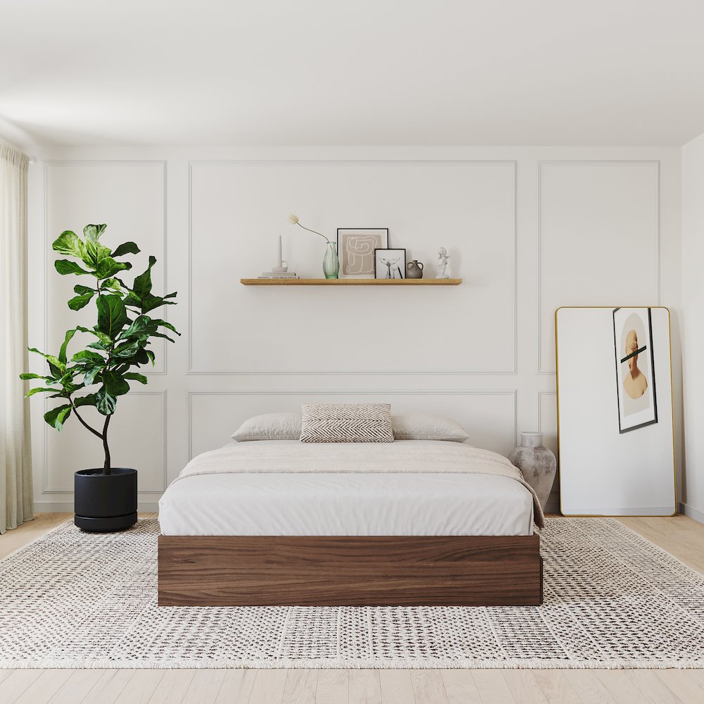 3-Drawer Storage Bed Frame, Queen|Walnut. Picture 4