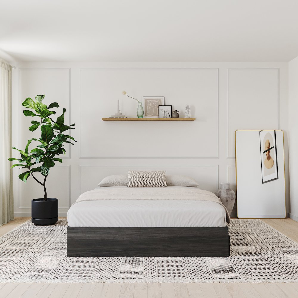 3-Drawer Storage Bed Frame, Queen|Bark Grey. Picture 7