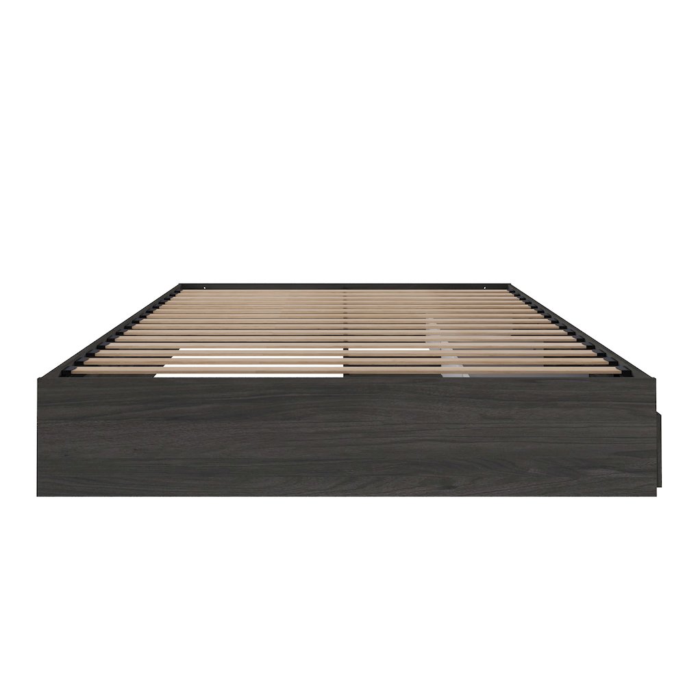 3-Drawer Storage Bed Frame, Queen|Bark Grey. Picture 2