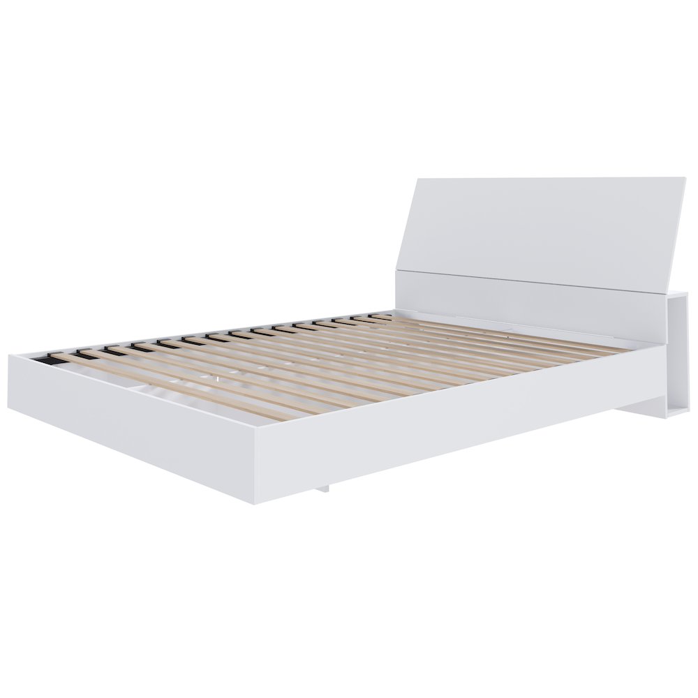 2-Piece Bedset With Bed Frame And Headboard, Full|White. Picture 1