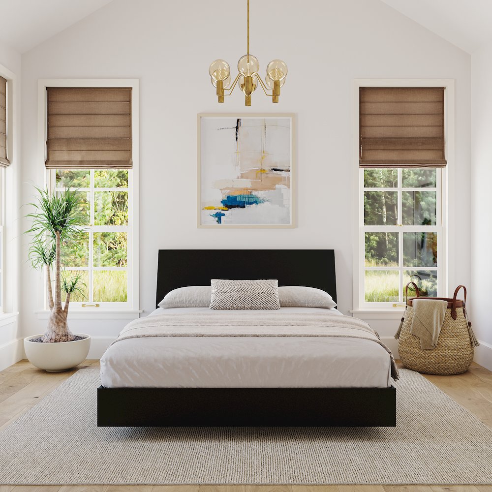 2-Piece Bedset With Bed Frame And Headboard, Queen|Black. Picture 5