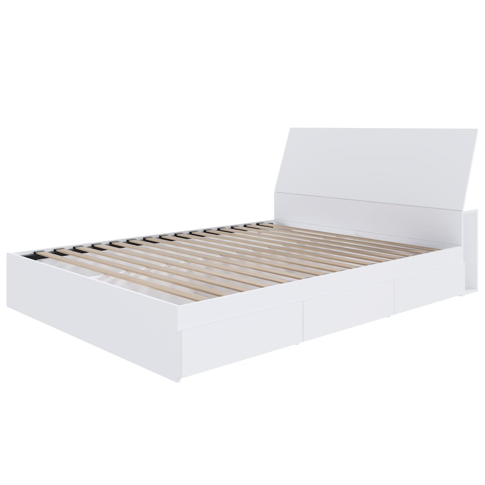 2-Piece Bedset With Bed Frame And Headboard In Full|White. Picture 1