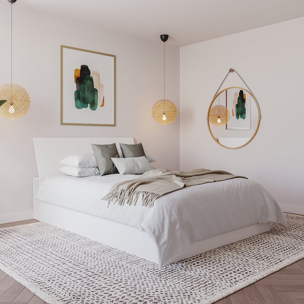 2-Piece Bedset With Bed Frame And Headboard In Full|White. Picture 5