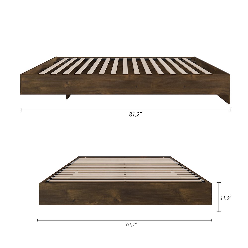 Platform Bed Frame, Queen|Truffle. Picture 7