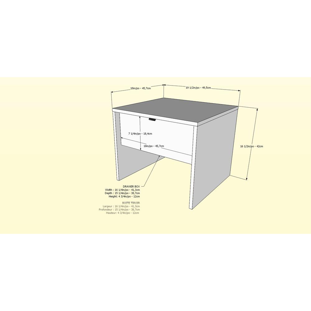 3-Piece Bedroom Set With Bed Frame, Headboard & Nightstand, Full|White & Walnut. Picture 6