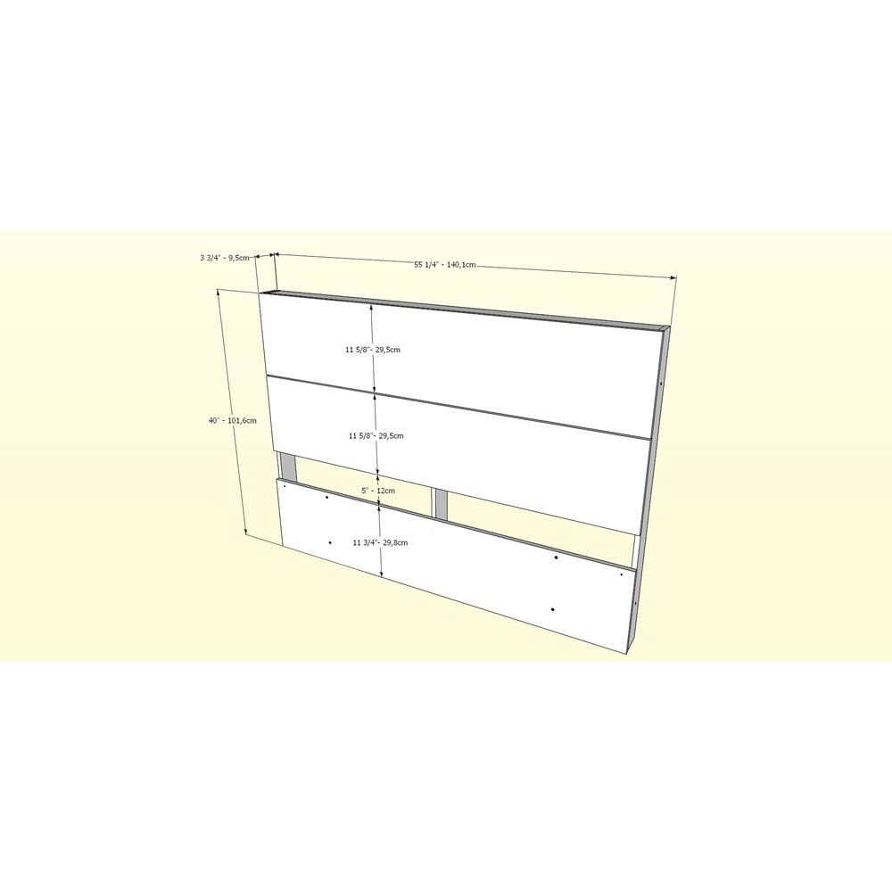 3-Piece Bedroom Set With Bed Frame, Headboard & Nightstand, Full|White & Walnut. Picture 7