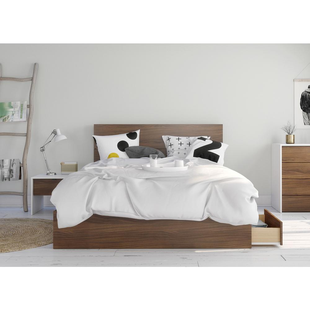 3-Piece Bedroom Set With Bed Frame, Headboard & Nightstand, Queen. Picture 4