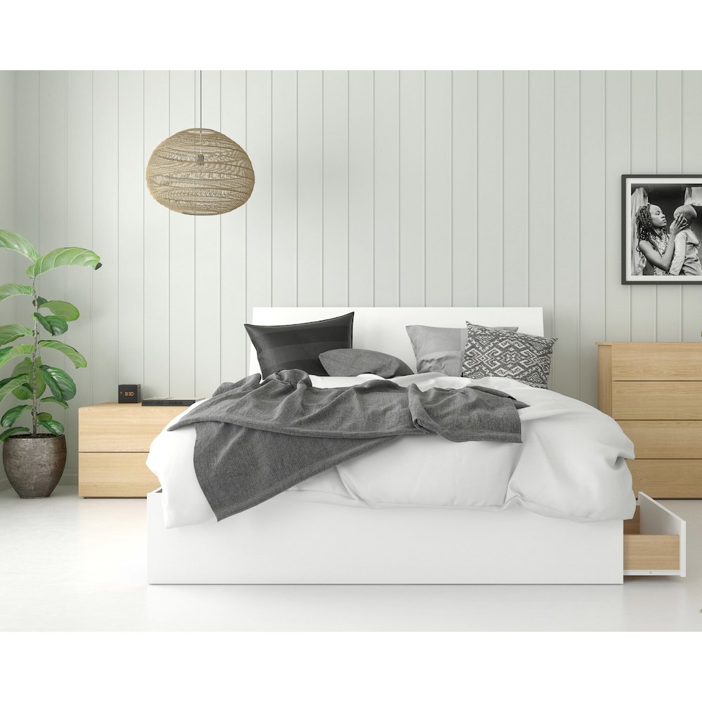 3-Piece Bedroom Set With Bed Frame, Headboard & Nightstand, Queen. Picture 4