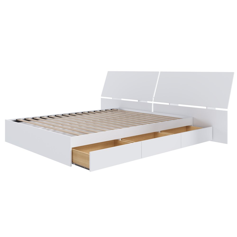 2-Piece Bedset With Bed Frame And Headboard, Queen|White. Picture 3