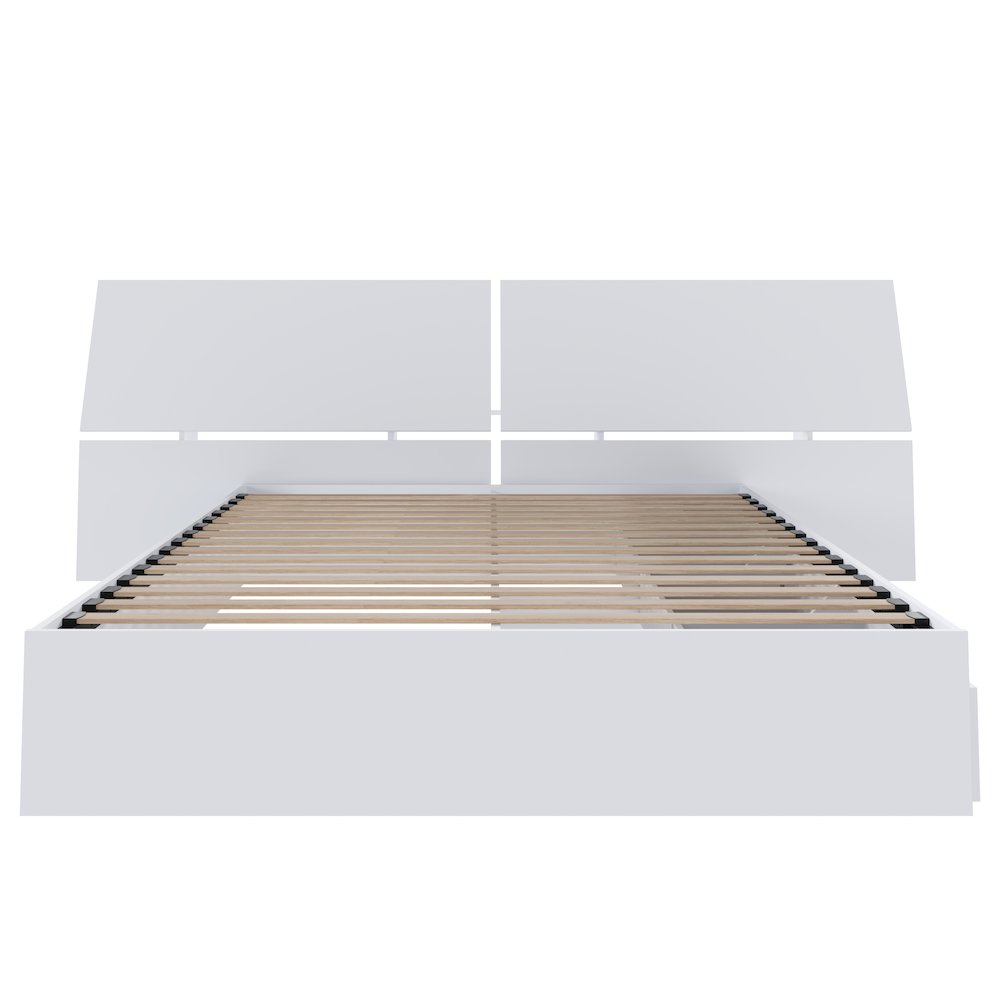 2-Piece Bedset With Bed Frame And Headboard, Queen|White. Picture 2