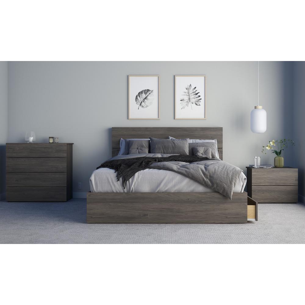 4-Piece Bedroom Set With Bed Frame, Headboard, Nightstand & Dresser, Queen. Picture 1