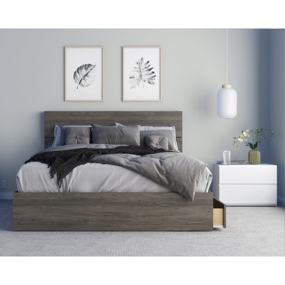 3-Piece Bedroom Set With Bed Frame, Headboard & Nightstand, Queen. Picture 1