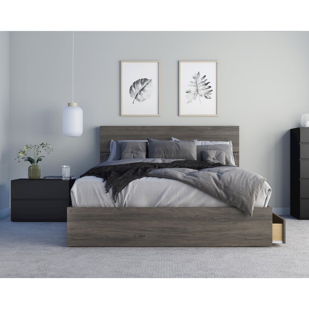 3-Piece Bedroom Set With Bed Frame, Headboard & Nightstand, Queen. Picture 1