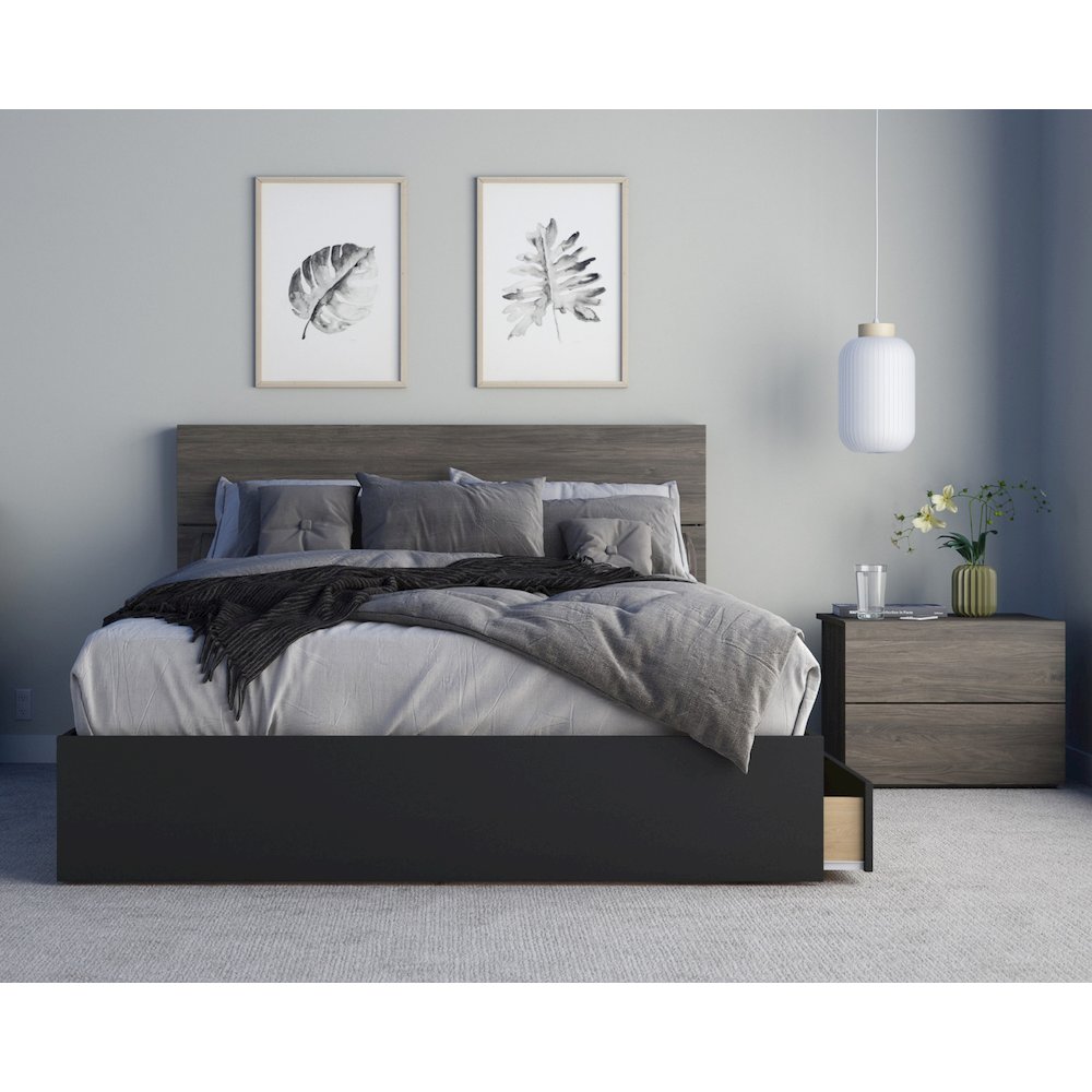 3-Piece Bedroom Set With Bed Frame, Headboard & Nightstand, Queen. Picture 1