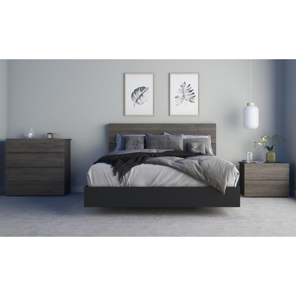 4-Piece Bedroom Set With Bed Frame, Headboard, Nightstand & Dresser, Queen. Picture 1