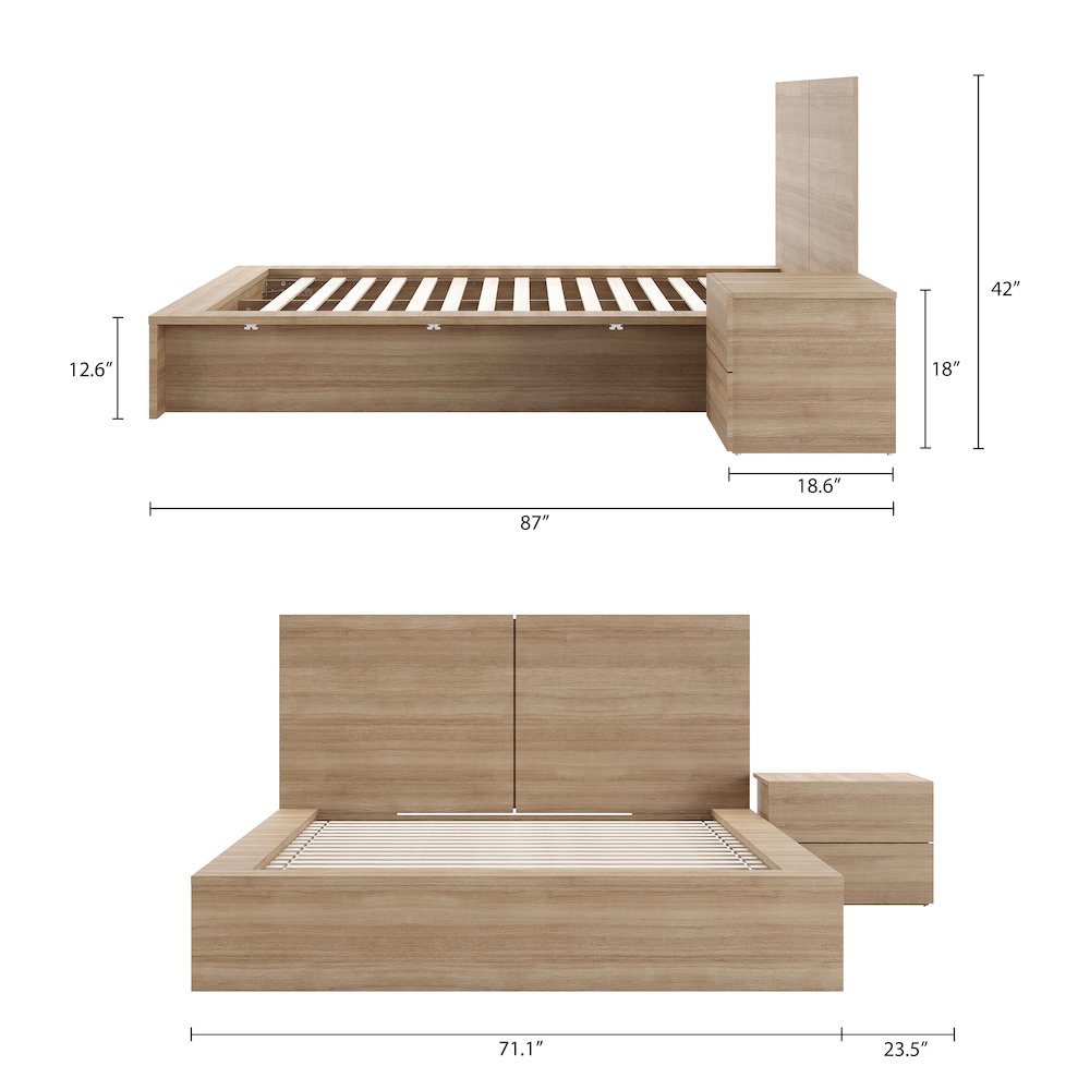 James 3-Piece Bedroom Set In Brown Oak. Picture 6