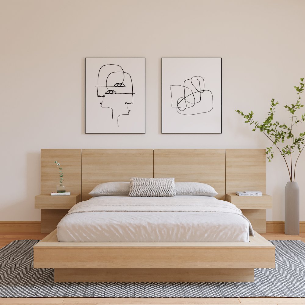 Napa 4-Piece Platform Bedroom Set With Floating Nightstand. Picture 5