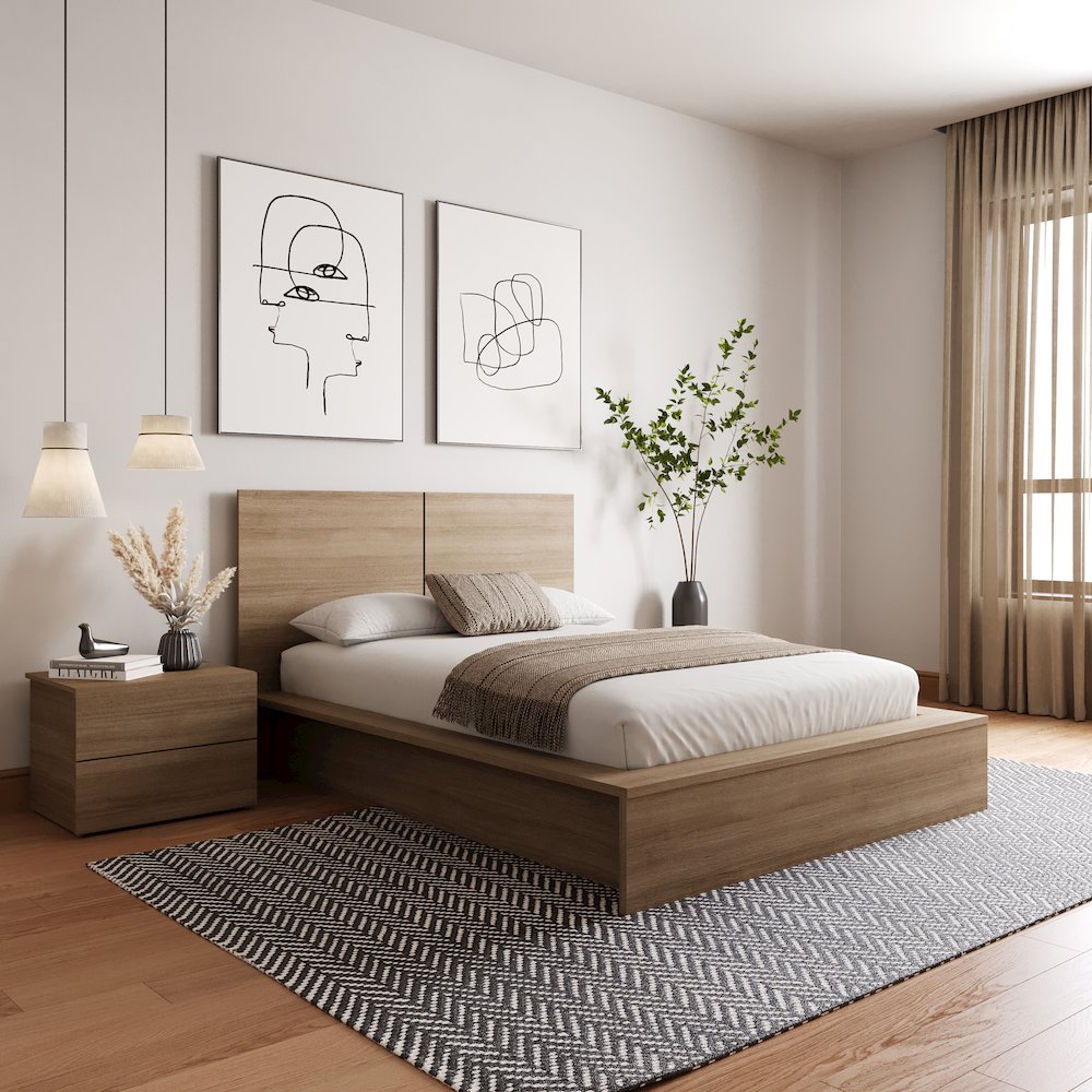 James 3-Piece Bedroom Set In Brown Oak. Picture 4