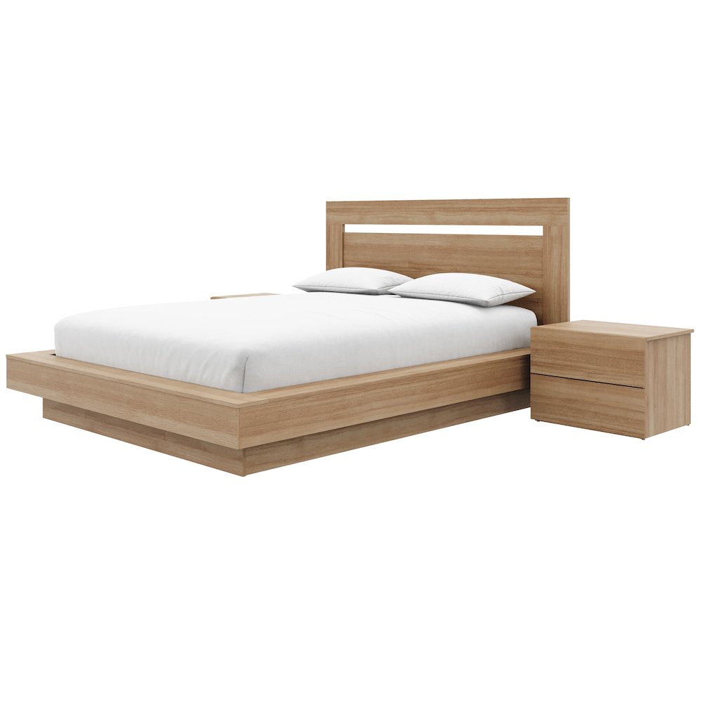 Byron 4-Piece Bedroom Set Brown Oak Color. Picture 2