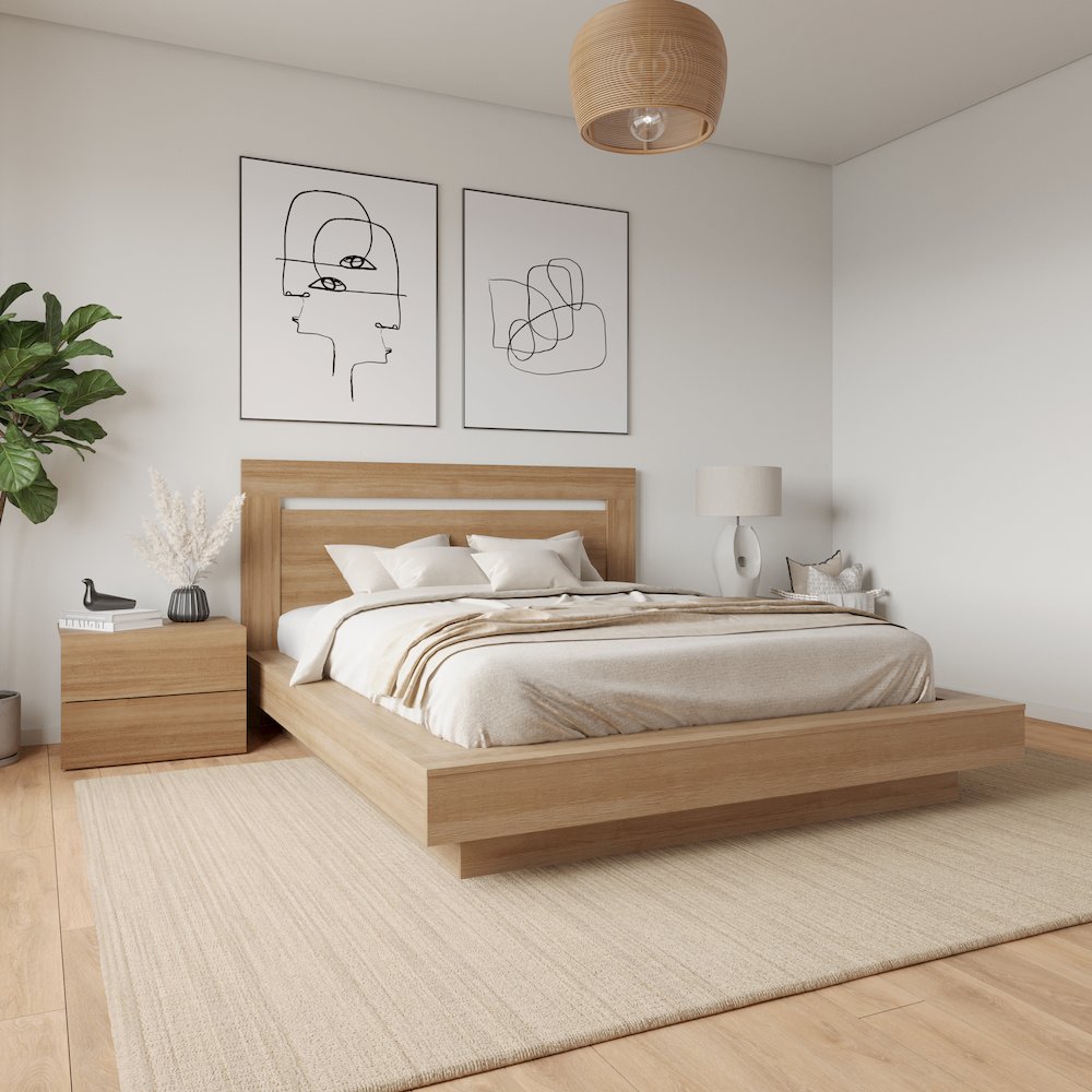 Byron 4-Piece Bedroom Set Brown Oak Color. Picture 5