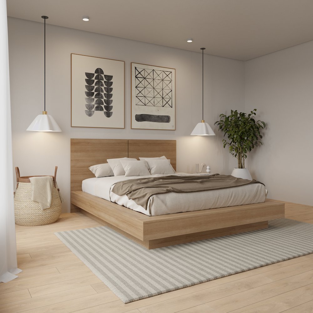 Dahlia 3 Piece Bedroom Set with Headboard, Slatted Bedframe, 1 Nightstand. Picture 5