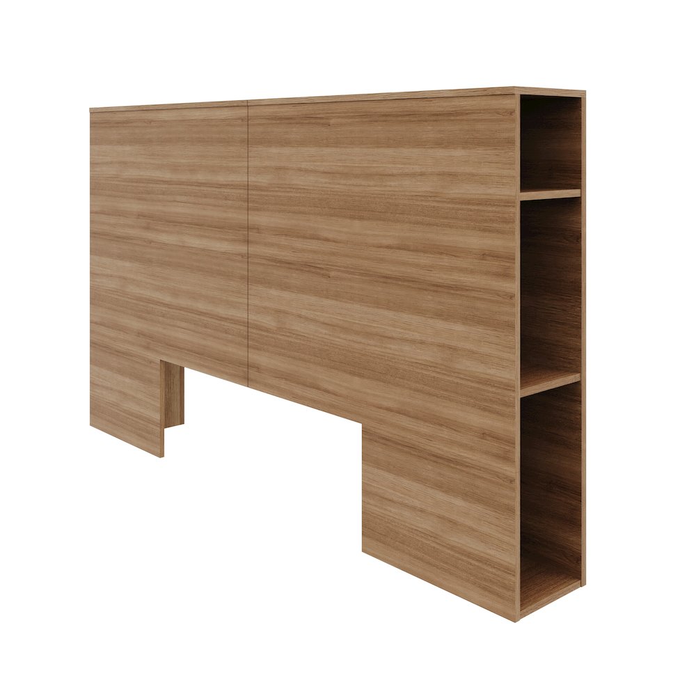 Tate Bedset with Headboard and Slatted Bedframe Brown Oak Color. Picture 7