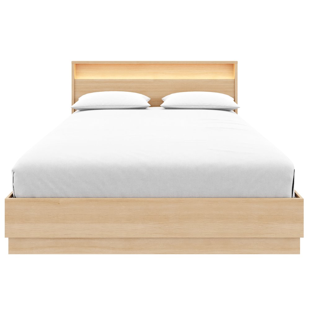 Harlow Bed Set with Slatted Bedframe and Headboard with Integrated Light. Picture 2