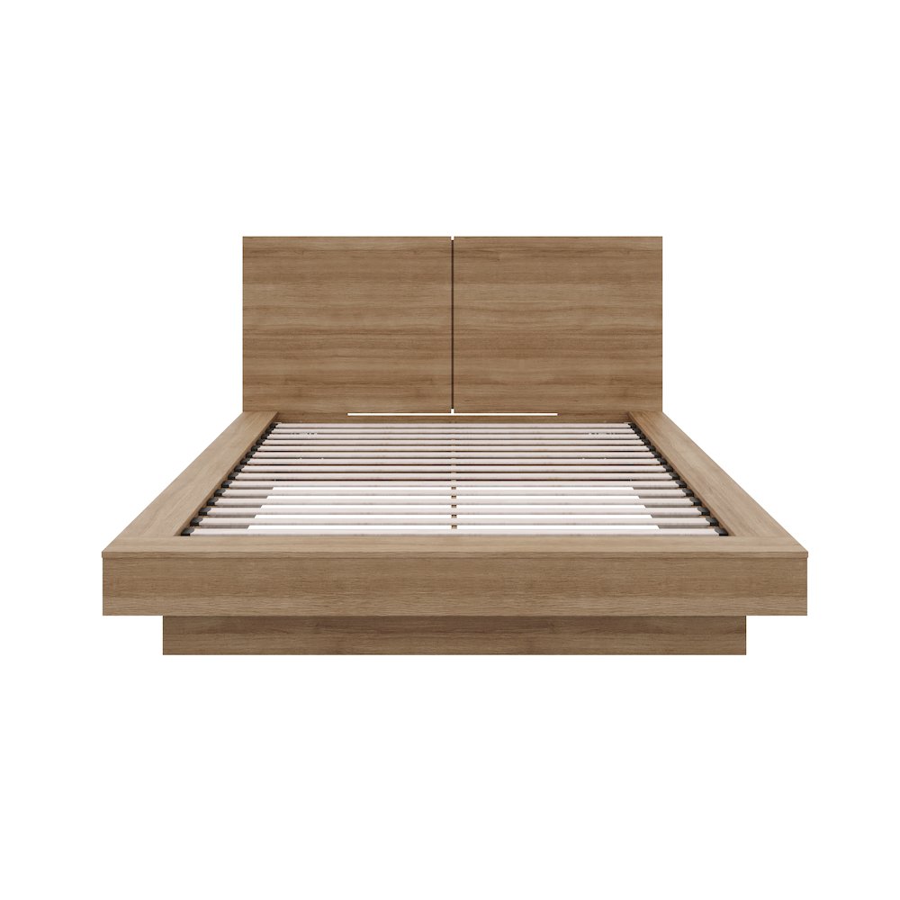Napa Platform Bed Set In Brown Oak. Picture 2