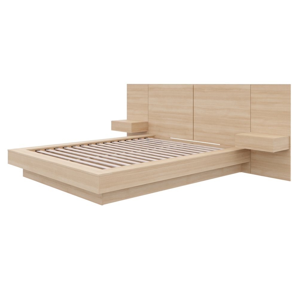 Napa 4-Piece Platform Bedroom Set With Floating Nightstand. Picture 1