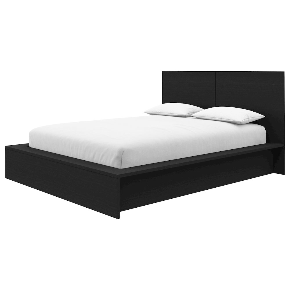 James Platform Bed with Headboard In Black Karisma. Picture 2