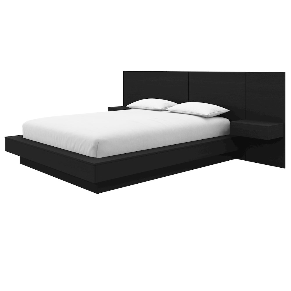 Napa 4-Piece Platform Bedroom Set With Floating Nightstand In Black Karisma. Picture 1