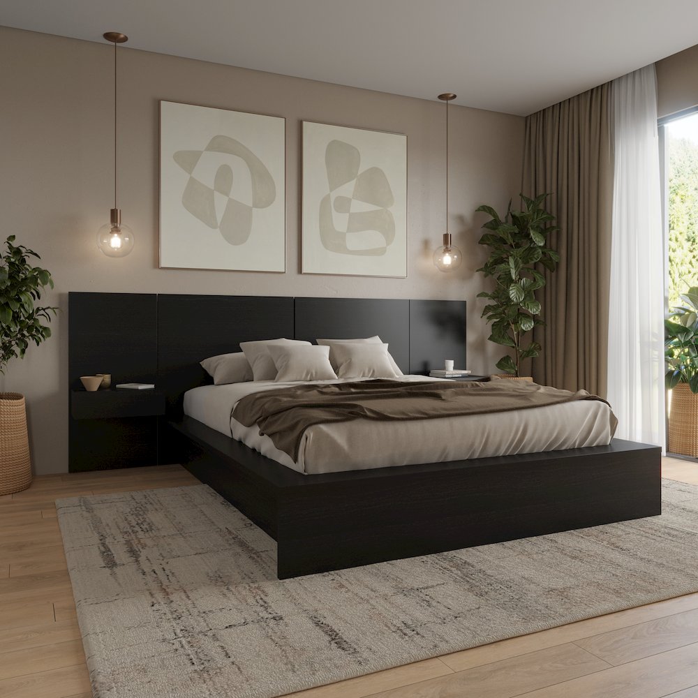 James 4-Piece Bedroom Set With Floating Nightstands. Picture 4