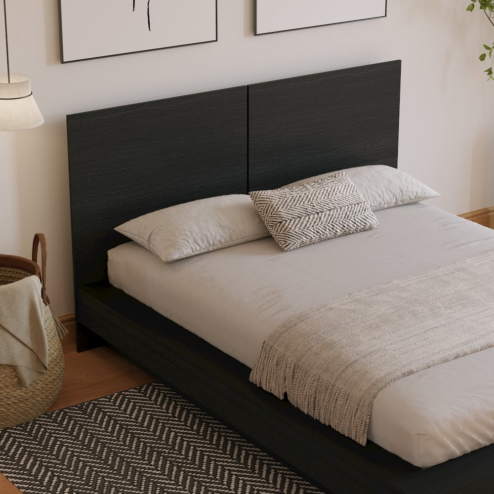Napa Platform Bed Set In Black Karisma. Picture 4
