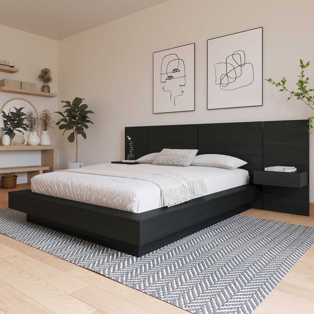 Napa 4-Piece Platform Bedroom Set With Floating Nightstand. Picture 5