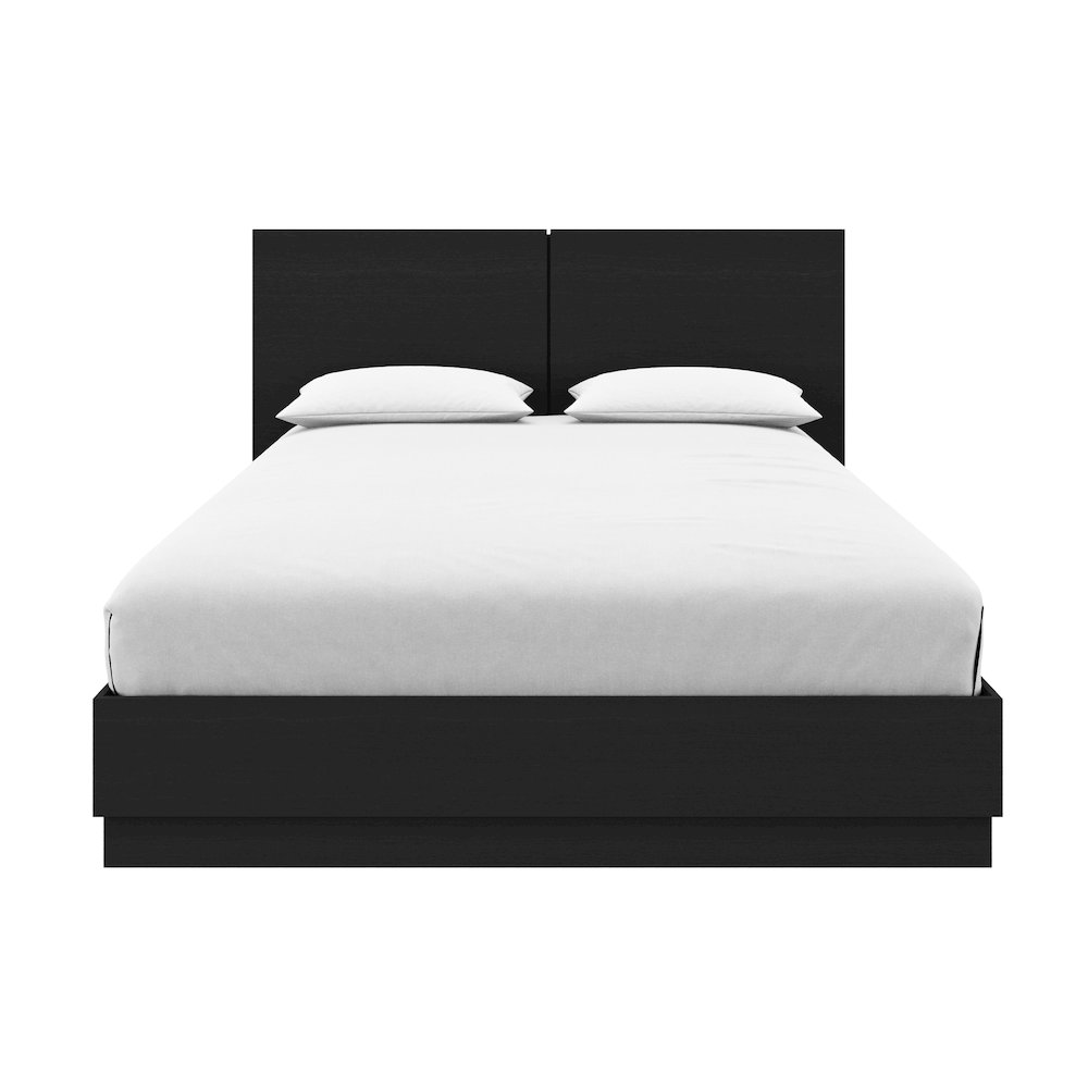 Milano Platform Bed Set In Black Karisma. Picture 2