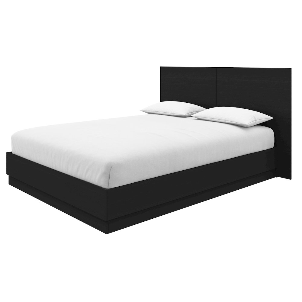 Milano Platform Bed Set In Black Karisma. Picture 1