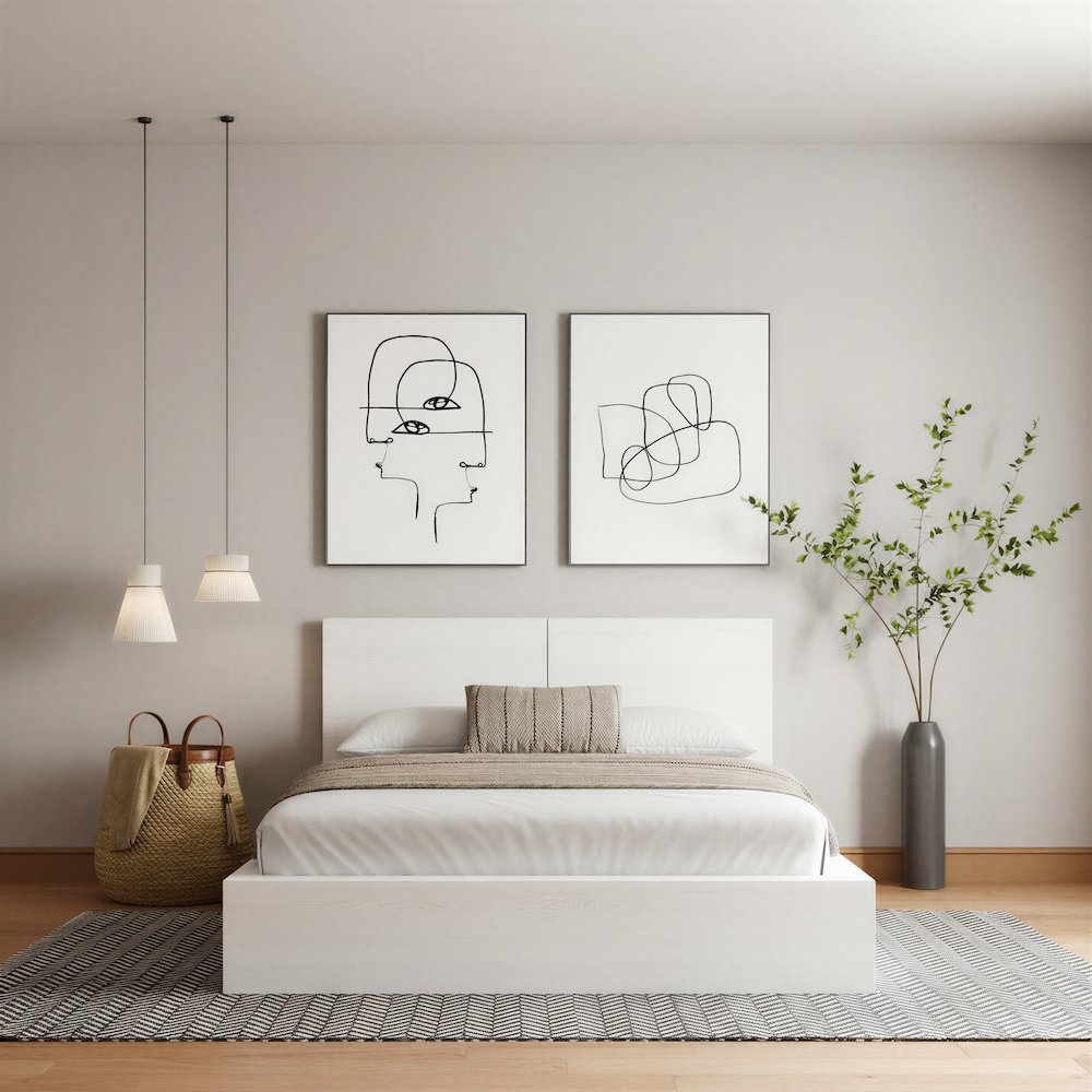 James Platform Bed with Headboard. Picture 2