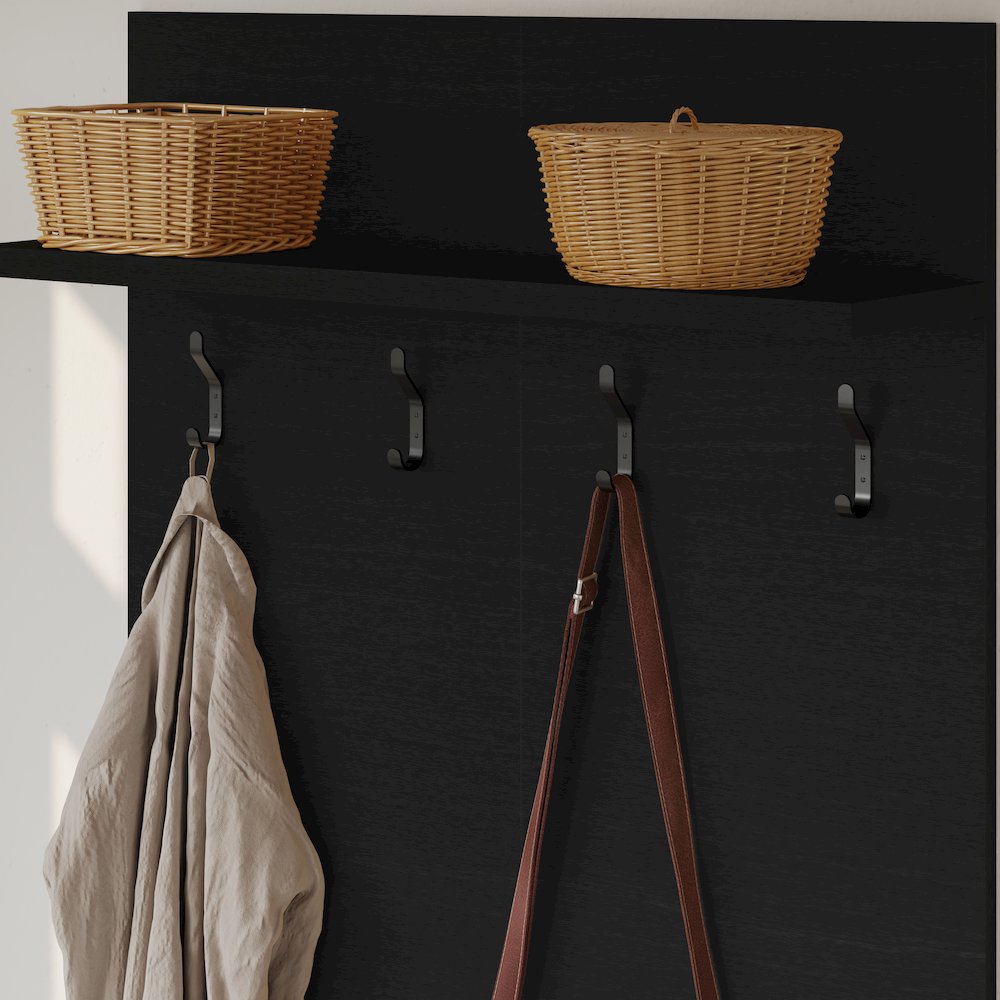 Porto Entryway Wall-Mounted Coat Rack with Shelf. Picture 5