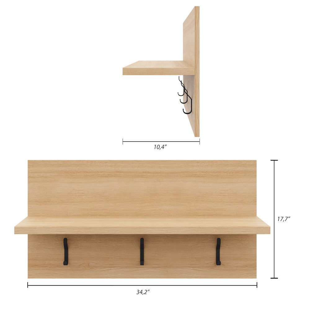 Porto Entryway Wall-Mounted Coat Rack. Picture 6