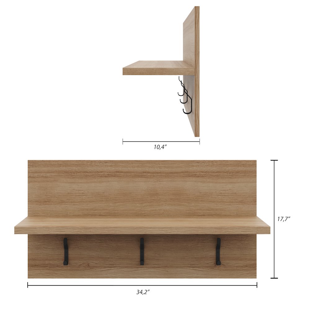 Porto Entryway Wall-Mounted Coat Rack. Picture 7