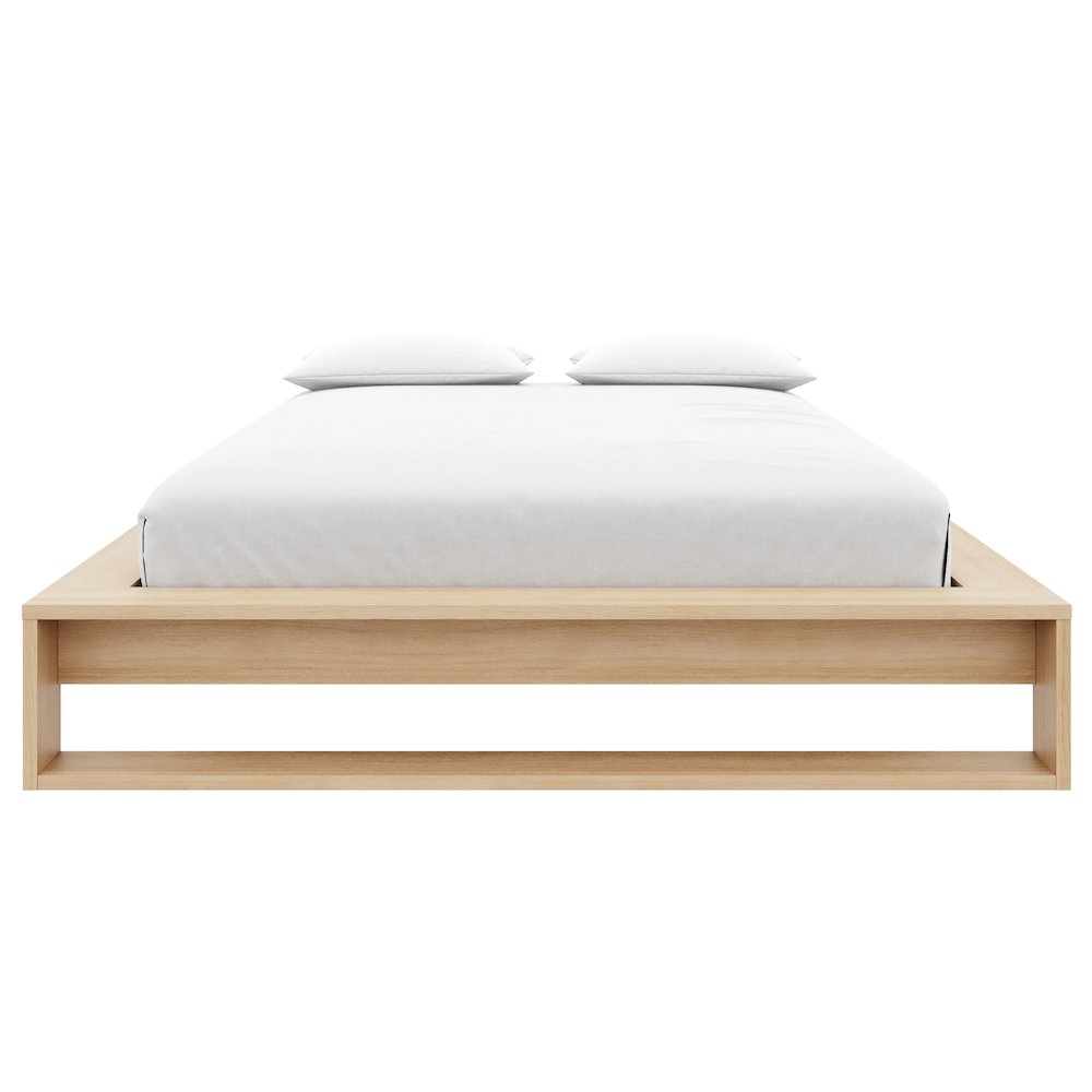 Lido Platform Bed with Slats Natural Blonde Oak Color. Picture 2