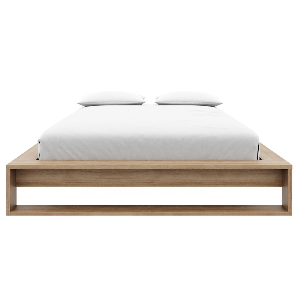 Lido Platform Bed with Slats Brown Oak Color. Picture 2